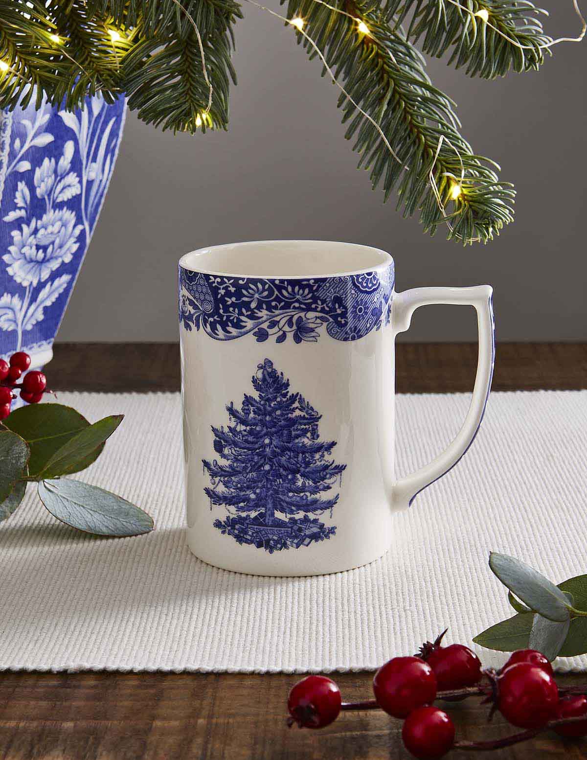 Blue Italian Christmas Tree Mug image number null